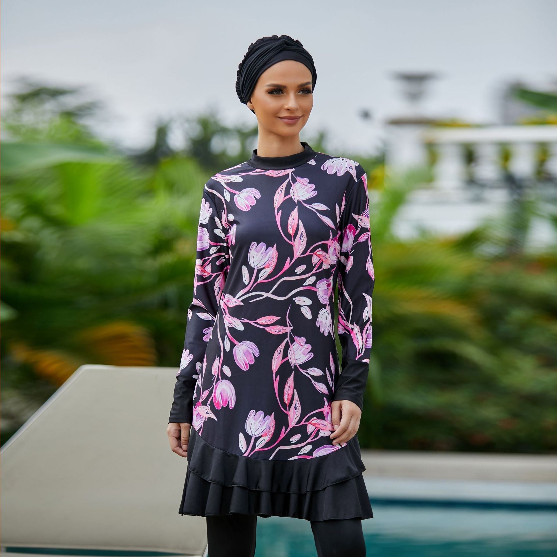 Burkini Élégant – Maillot de bain floral avec confort premium