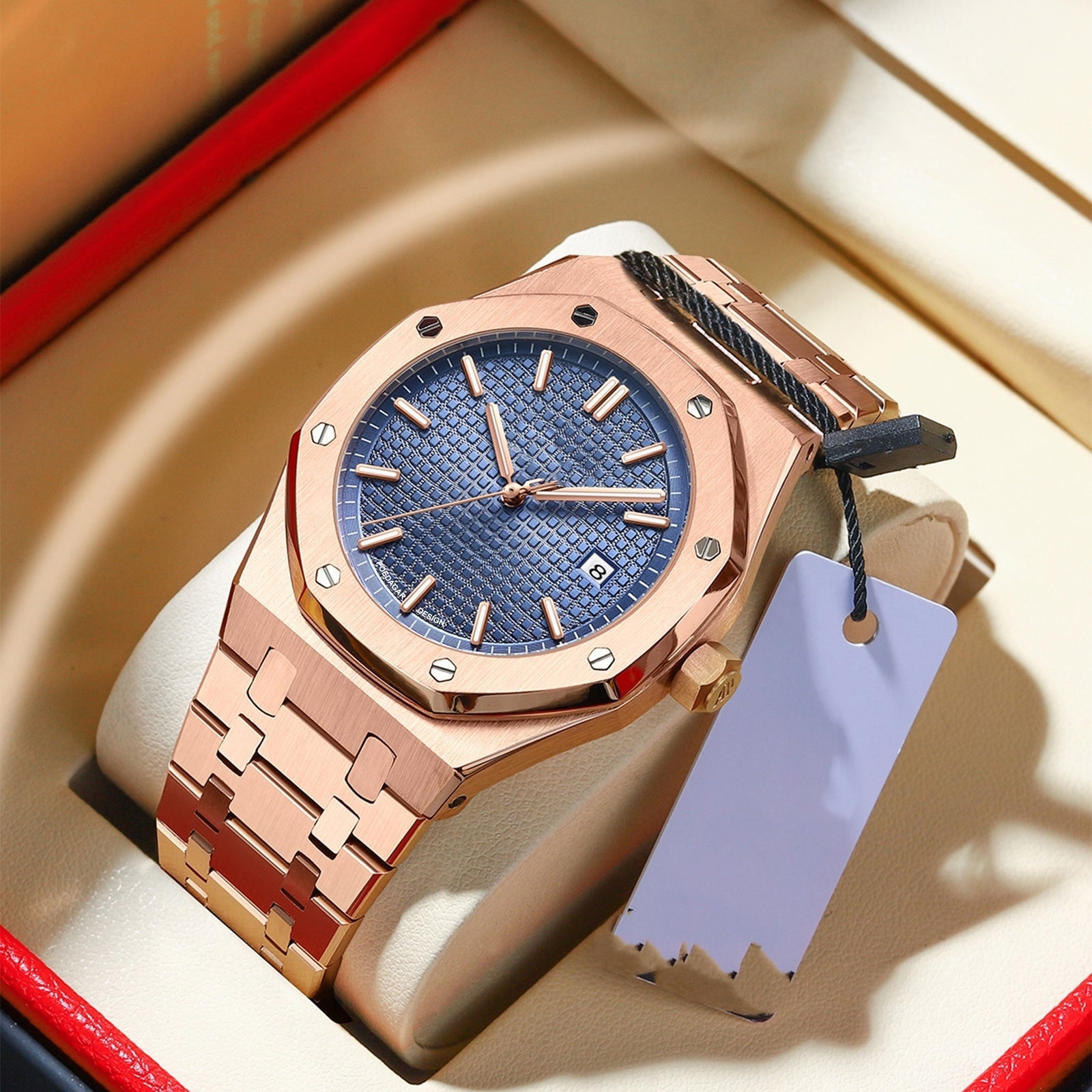 Poedagar™ Élégance Royale – Montre de Luxe Quartz en Acier Inoxydable