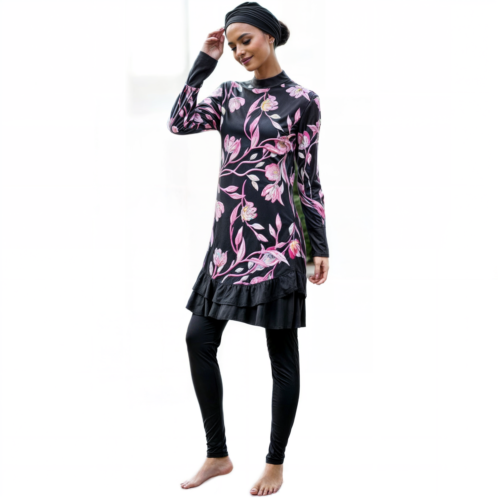 Burkini Élégant – Maillot de bain floral avec confort premium