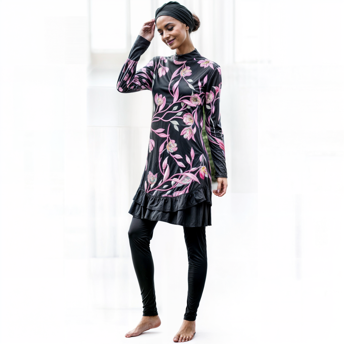 Burkini Élégant – Maillot de bain floral avec confort premium
